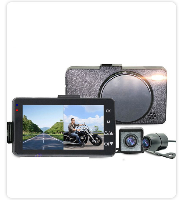 High-Definition Front and Rear Dual-Lens Motorcycle Driving Recorder Dash Cam