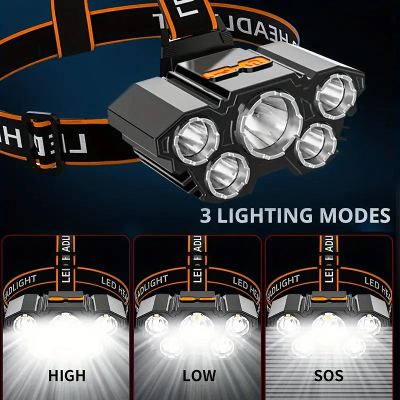 Super Bright 5 LED Headlamp - YKP03