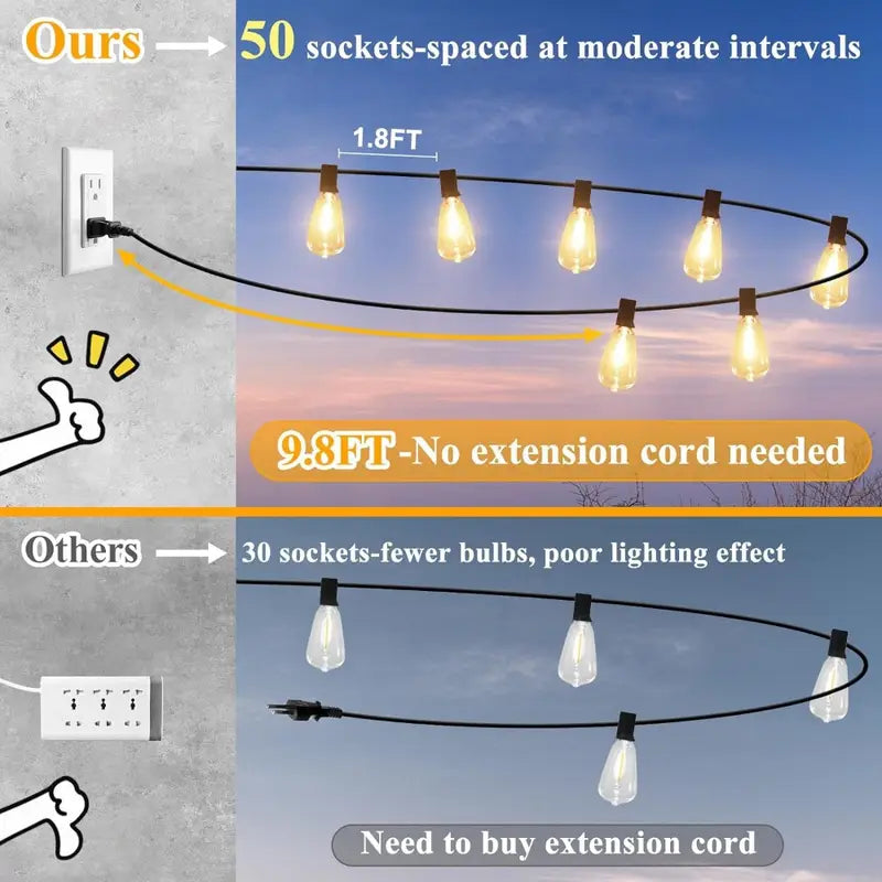 Outdoor String Lights For Patio Connectable-YKP008