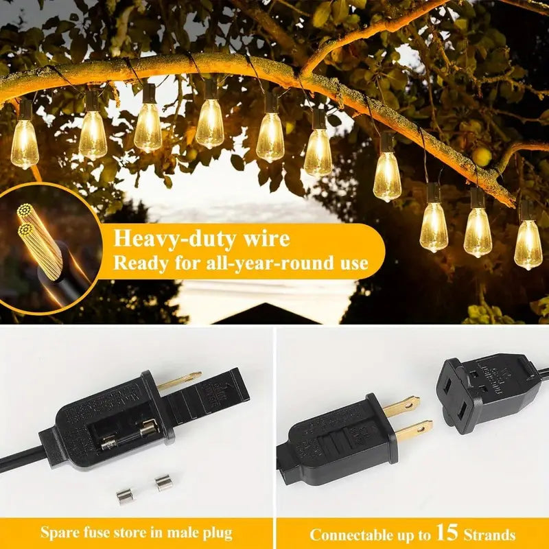 Outdoor String Lights For Patio Connectable-YKP008