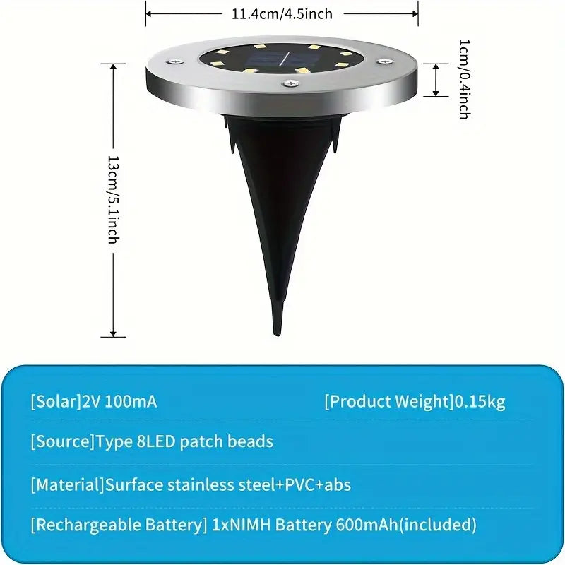 Solar Garden Pathway Lights 8LEDs  - YKP010